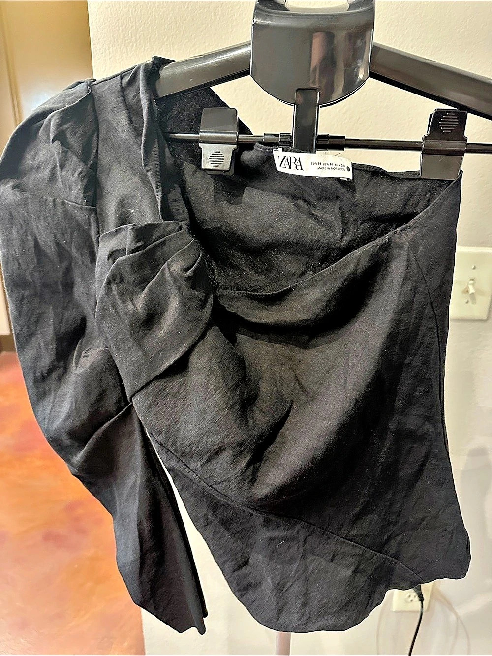 Zara Black Long Sleeve Blouse Like New M